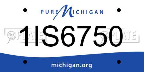 1IS6750 Michigan License Plate