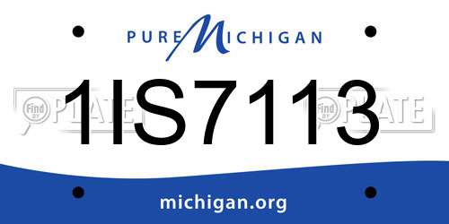 1IS7113 Michigan License Plate