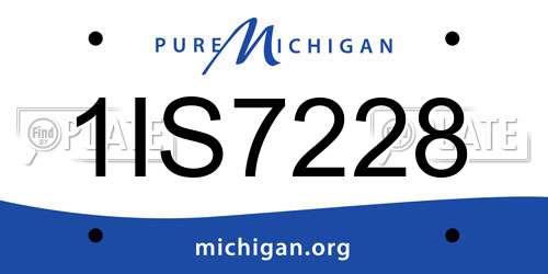 1IS7228 Michigan License Plate