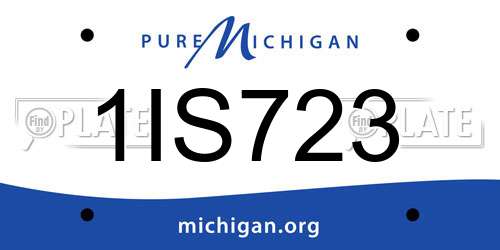 1IS723 Michigan License Plate
