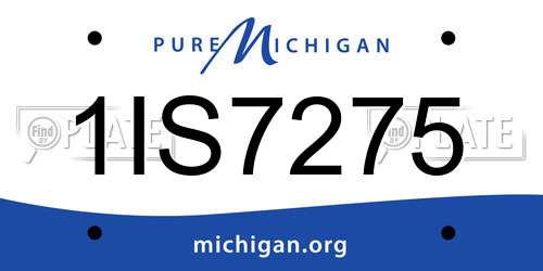 1IS7275 Michigan License Plate