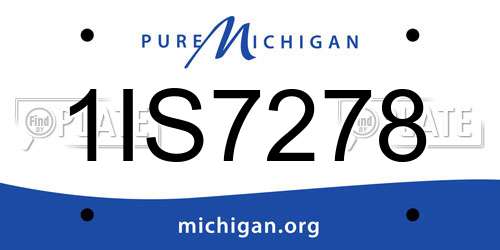 1IS7278 Michigan License Plate