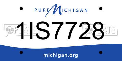 1IS7728 Michigan License Plate