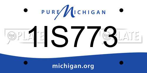 1IS773 Michigan License Plate