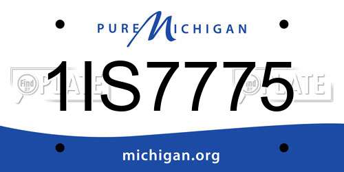 1IS7775 Michigan License Plate