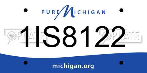 1IS8122 Michigan License Plate