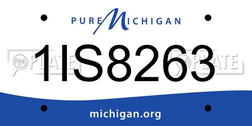 1IS8263 Michigan License Plate