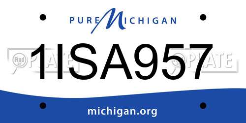 1ISA957 Michigan License Plate