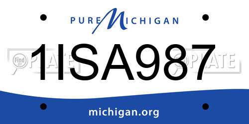 1ISA987 Michigan License Plate