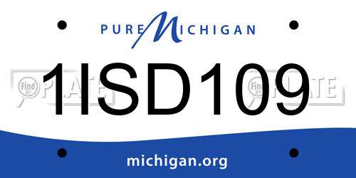 1ISD109 Michigan License Plate