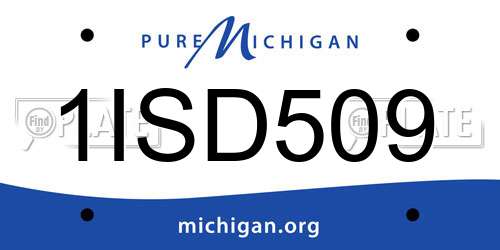 1ISD509 Michigan License Plate