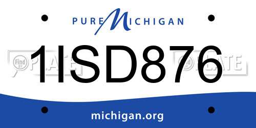 1ISD876 Michigan License Plate