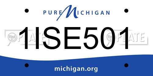 1ISE501 Michigan License Plate