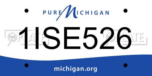 1ISE526 Michigan License Plate