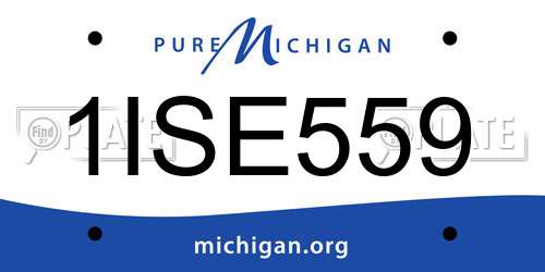 1ISE559 Michigan License Plate