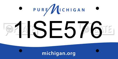 1ISE576 Michigan License Plate
