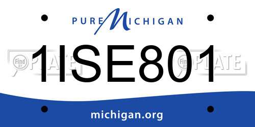 1ISE801 Michigan License Plate