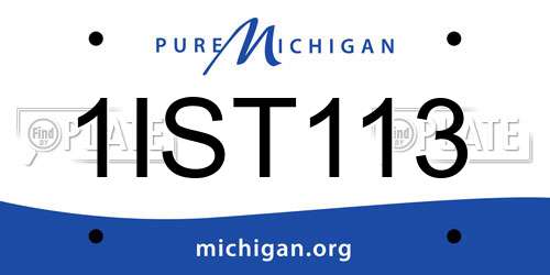 1IST113 Michigan License Plate