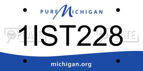 1IST228 Michigan License Plate