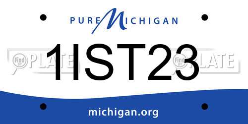 1IST23 Michigan License Plate