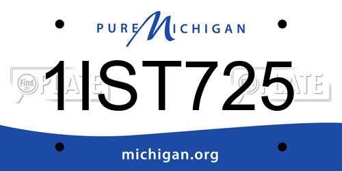 1IST725 Michigan License Plate