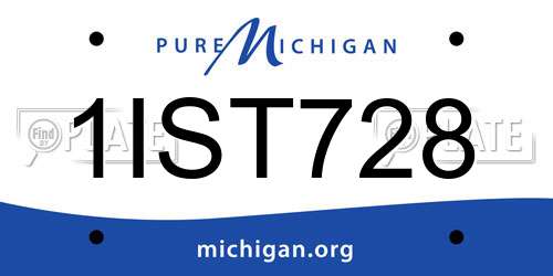 1IST728 Michigan License Plate