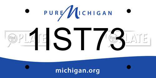 1IST73 Michigan License Plate