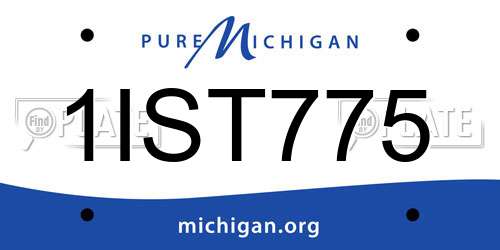 1IST775 Michigan License Plate