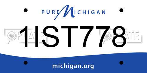 1IST778 Michigan License Plate
