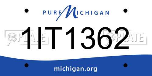 1IT1362 Michigan License Plate