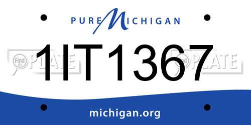 1IT1367 Michigan License Plate