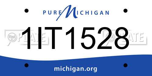 1IT1528 Michigan License Plate