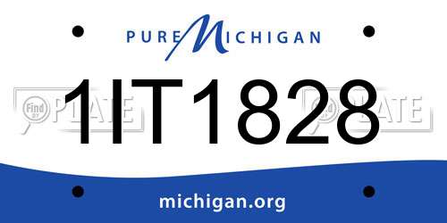 1IT1828 Michigan License Plate