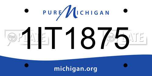1IT1875 Michigan License Plate
