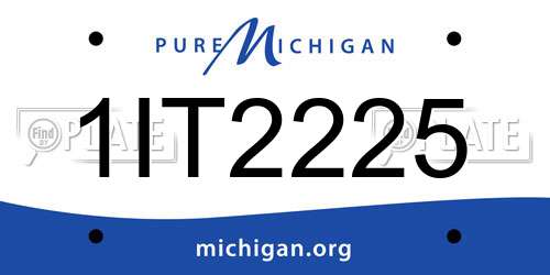 1IT2225 Michigan License Plate