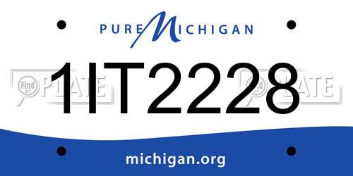 1IT2228 Michigan License Plate