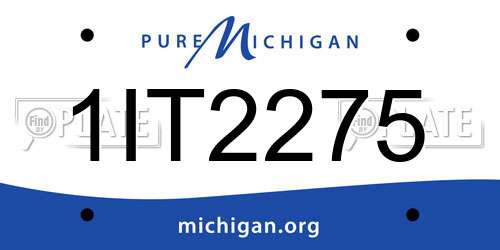 1IT2275 Michigan License Plate