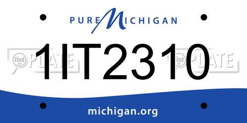 1IT2310 Michigan License Plate