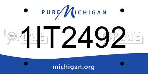 1IT2492 Michigan License Plate