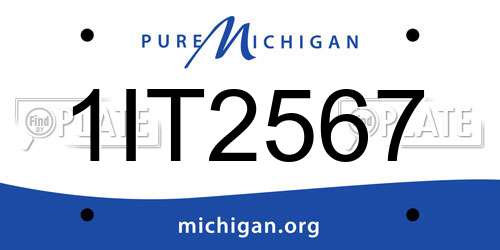 1IT2567 Michigan License Plate