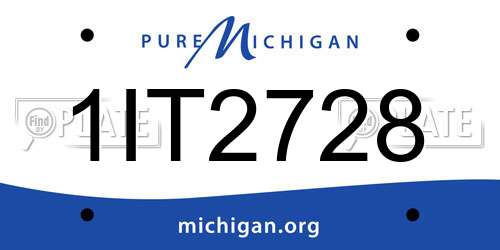1IT2728 Michigan License Plate
