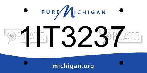 1IT3237 Michigan License Plate