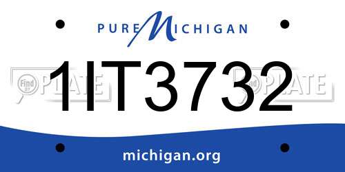 1IT3732 Michigan License Plate