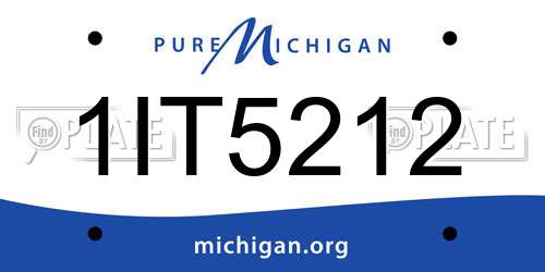 1IT5212 Michigan License Plate