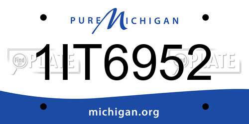 1IT6952 Michigan License Plate