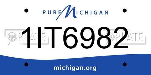 1IT6982 Michigan License Plate