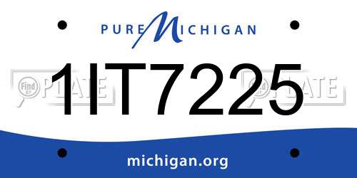 1IT7225 Michigan License Plate