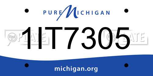 1IT7305 Michigan License Plate