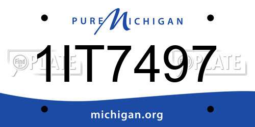 1IT7497 Michigan License Plate