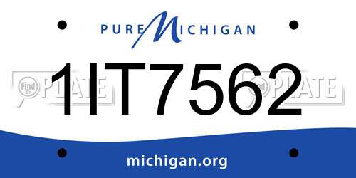 1IT7562 Michigan License Plate